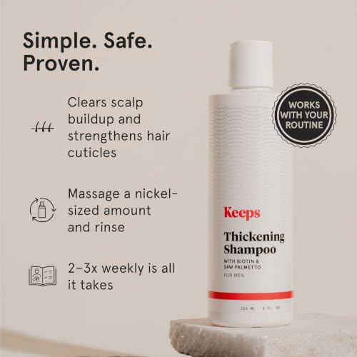 Keeps Thickening Shampoo & Conditioner Duo for Men, 8 Oz