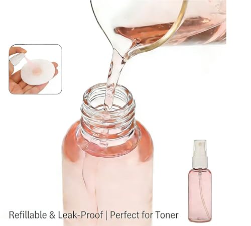 Travel Spray Bottles 2 Pack - Refillable 1 Oz Plastic Mist Sprayers