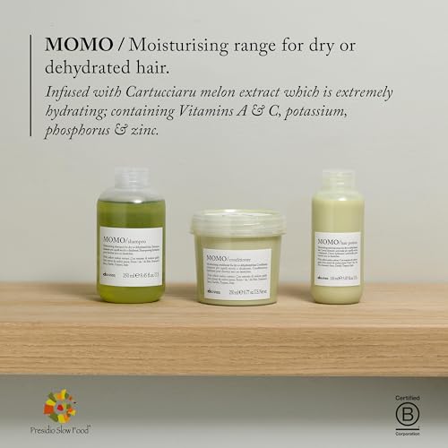 Davines MOMO Moisturizing Shampoo & Conditioner for Dry, Dehydrated Hair, Add Softness & Shine, Detangling Formula