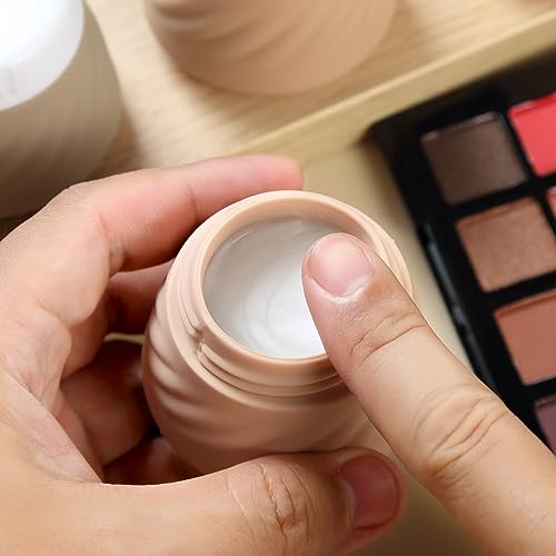 Gemice Silicone Travel Containers 4-Pack Leakproof Cosmetic Jars with Clear Bag