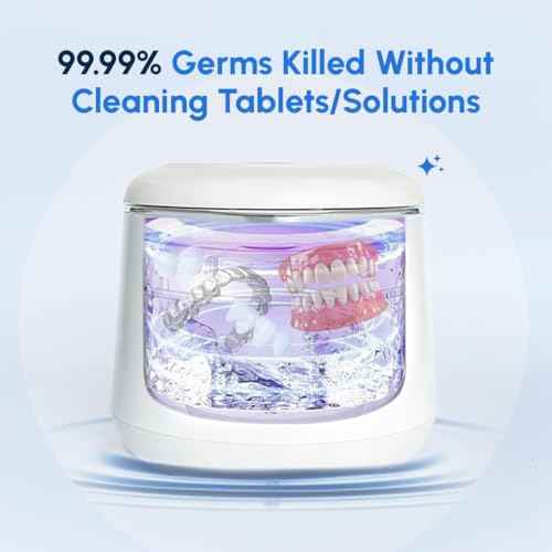 AlignerCo Ultrasonic Retainer Cleaner Machine ? 45kHz Deep Cleaning ? 200ml Capacity ? Dental Aligner & Denture Cleaner ? Chemical Aligner Cleaner wihout Chemicals ? Dual Cleaning Modes