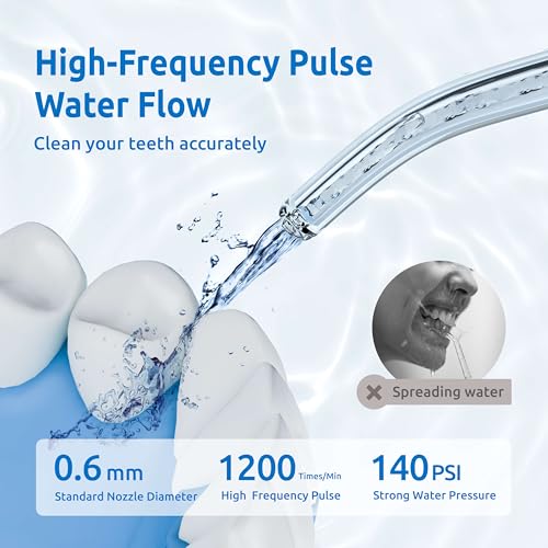 SYNHOPE White Cordless Water Flosser Mini Portable Oral Irrigator 3 Modes IPX7