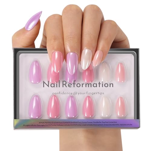 Nail Reformation Pastel Party Short Almond Press-On Nails 16 Sizes 32Pcs