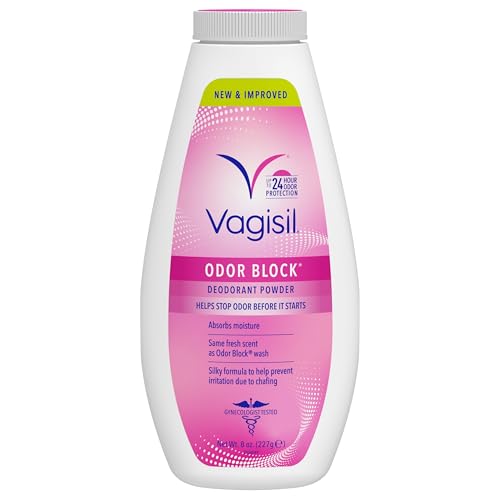 Vagisil Odor Block Deodorant Powder for Women - Talc-Free, 8 oz Pack of 1