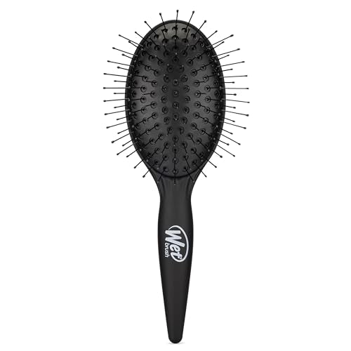 Wet Brush Easy Blowout Detangling Hair Brush, Black, Edgeless HeatFlex Bristles for Blow Dry, Ergonomic Soft-Touch Handle, Maximum Volume, Ceramic Coating Pad Smooths & Straightens