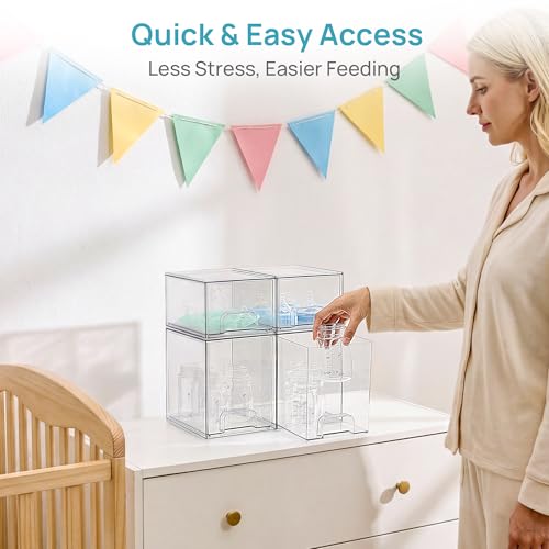 Vtopmart 4-Pack Stackable Baby Bottle Organizer Drawers