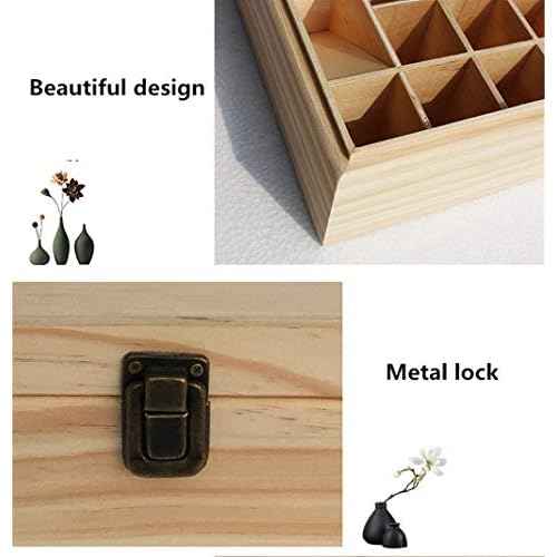 VolksRose Essential Oil Storage Wooden Box, 85 Slots for 5-15ml Essential Oil Roller Bottles, Carrying Case Display Large Organizer Gift Box Container for Travel, Presentation, Nail Polish, Makeup