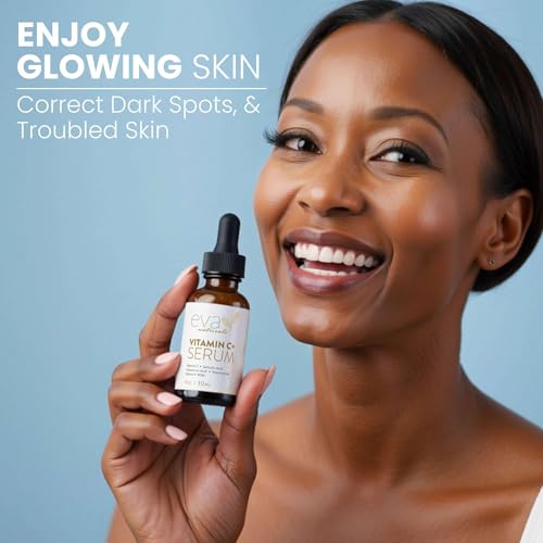 Eva Naturals Vitamin C Serum for Face ? Anti Aging Dark Spot Remover with Retinol, Hyaluronic Acid, Niacinamide & Salicylic Acid ? Face Serum for Women for Clear, Smooth, Radiant Skin