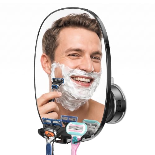 Fogless Shower Mirror with Suction & Razor Holders