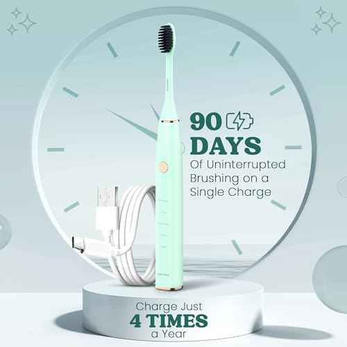 Sonic Electric Toothbrush for Adults ? Battery Powered Tooth Cleaning Brush with Timer, 5 Modes & 3 Intensity Levels ? Long-Lasting 90-Day Battery Life