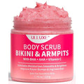 Bikini Area Exfoliator with 10% AHAs BHA & Vitamin C, Exfoliating Body Scrub for Ingrown Hair and Underarm Bumps, Dark Spots, Moisturize Brighten Soothe & Even Skin Tone, Sensitive Skin Safe, 7.76 oz