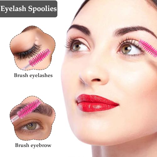Exacoo Multicolor 500pcs Eyebrow & Lash Spoolies Makeup Brushes for Eyelash Extensions