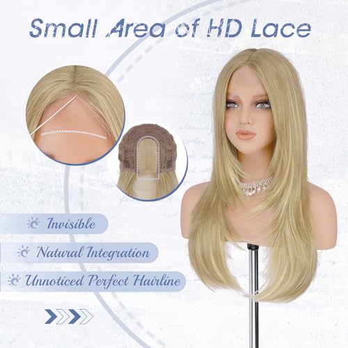 Haloo Blonde Lace Front Wig with Curtain Bangs - 24 Inch
