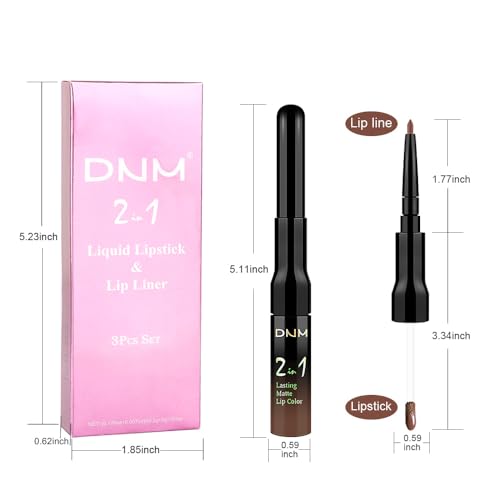 3-Piece 2-in-1 Matte Lip Liner & Liquid Lipstick Set