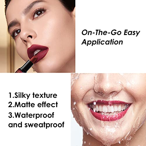 Dulele 6-Color Velvet Matte Lipstick Set, Waterproof Long-Lasting