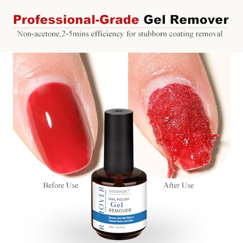 Gel Nail Polish Remover Kit - Fast 2-5 Min Burst Remover with Tools (15ml)