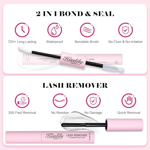 Fairy Lash Clusters Kit Manga DIY Individual Wispy Lashes Eyelash Extension Kit with Lash Bond Seal and Remover Anime Cosplay Lash Extensions Kit Fairy Kit-8-18MIX