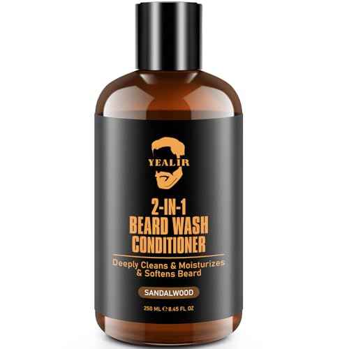 2-in-1 Beard Wash and Conditioner ? Cleanse, Hydrate & Soften Dry, Coarse Beard, Beard Shampoo for a Fuller & Healthier Beard ?Sandalwood Scent, 8.45 oz