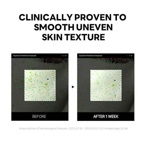 ROUND LAB Soybean Panthenol Ampoule 1.69 Fl Oz, Deep Hydration Serum with Nano Niosome Panthenol, and Ceramides for Skin Barrier Strengthening and Non Sticky Moisture Retention, Korean Skincare