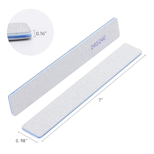 25 Count 240/240 Grit Nail Files for Natural Nails