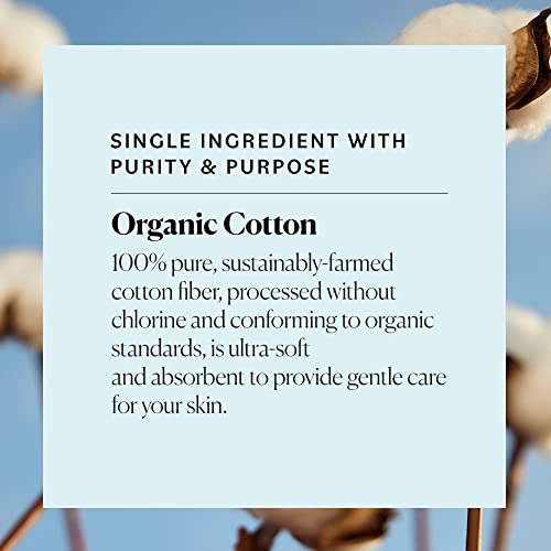 Sky Organics Organic Cotton Rounds for Sensitive Skin, 100% Pure GOTS Certified Organic for Beauty & Personal Care, 100 ct.