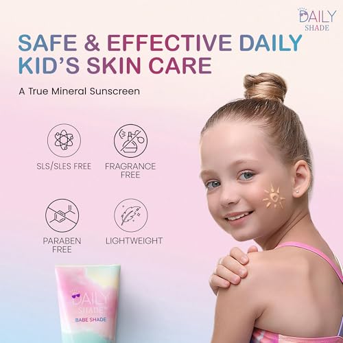 Kid's Sunscreen Starter Kit ? Tinted Mineral Sunscreen for Face & Body with SPF 30, Shade Brush, Travel Bag & UV Card ? Non-Nano Zinc, Reef Safe, Water Resistant & Hypoallergenic Skin Care