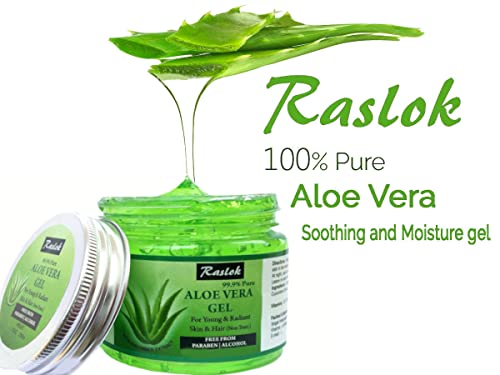 Raslok Aloe Vera Gel Pure Natural Organic Aloe Gel For Moisturizing Face Skin & Hair Care (Cucumber, 11.46 OZ)