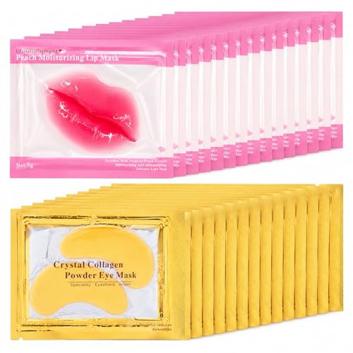 Sulily 24K Gold Eye Masks & Collagen Lip Masks (30 Pack)