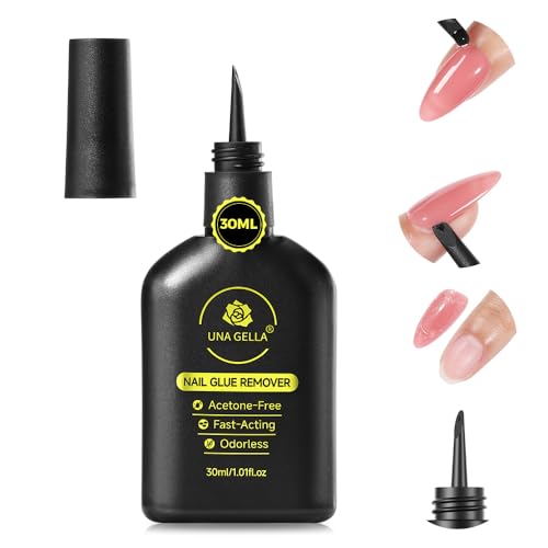 UNA GELLA A1 Nail Glue Remover 30ML - Built-in Crowbar, Acetone-Free Gel Nail Remover