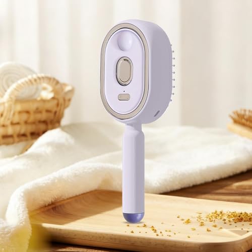 Rechargeable Steam Hair Brush - Detangling Comb for Curly & Thick Hair