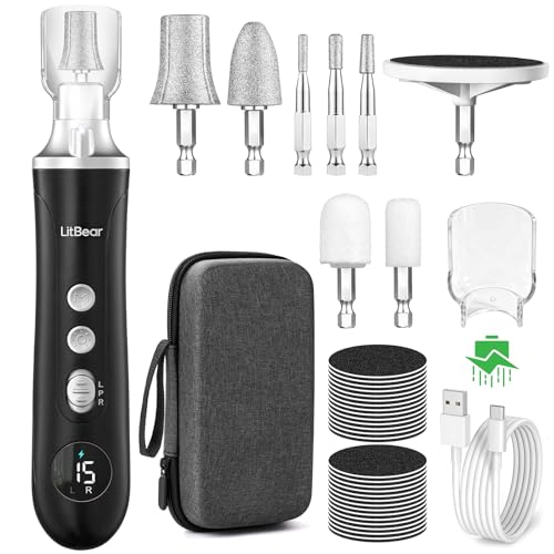 Electric Nail Drill File - 15 Speed Cordless Pedicure Set for Home Use