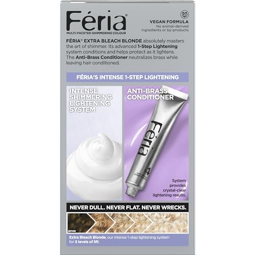 L'Oreal Paris Feria Multi-Faceted Shimmering Hair Color, 205 Bleach Blonde