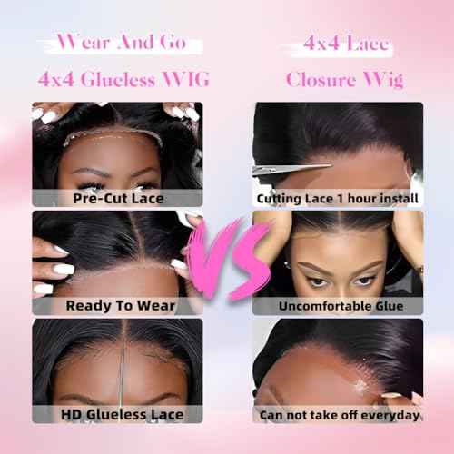 ISWEET HD Glueless Wigs Human Hair Pre Plucked Pre Cut Bob 4x4, 8 Inch Burgundy 210% Density Hairline Curly Bob Wig Human Hair, Wear and Go Deep Wave Lace Front Wigs Human Hair for Black Women