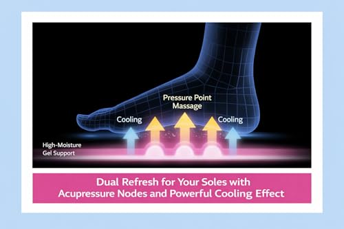 Foot Cooling Gel Patches with Pressure Nodes - 4 Sheets for Foot Relief & Refreshing Comfort