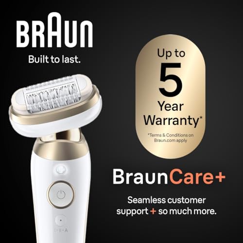 Braun Silk-épil 9 Flex Epilator with Shaver & Trimmer Comb, Gold