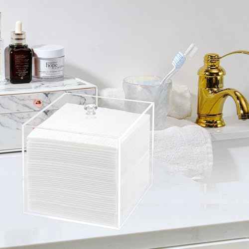 Disposable Face Towel Holder, Facial Towelettes Container Box, Acrylic Box for Facial Towels, Clear