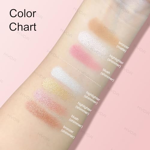 KYDA 3-in-1 Glow Palette - Blush, Highlighter & Contour