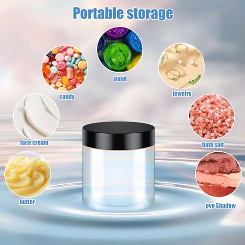 60 Pack 4 Oz Clear Plastic Containers with Lids BPA Free