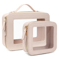Travel Clear Makeup Bag Set, TSA Approved Cosmetic Bag Case with Zipper Portable Makeup Pouch Toiletry Bag Traveling Cosmetic Organizer Storage Bag Car Organizer Car Essentials