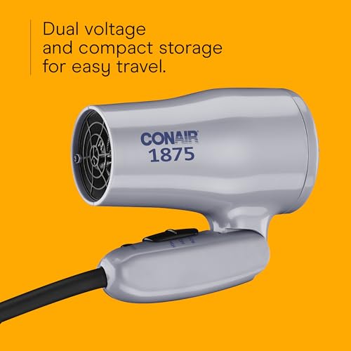 Conair 1875W Compact Folding Hair Dryer with Dual Voltage