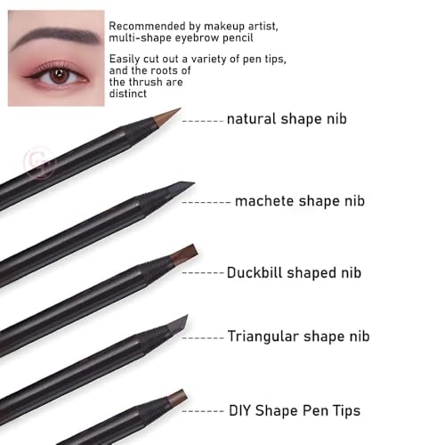 4Pcs Peel-Off Eyebrow Pencil Set - Waterproof Brow Liner