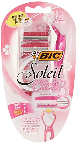 BIC Click 3 Soleil Women's Disposable Razors, 12 Pack with Moisture Strip & 3 Blades