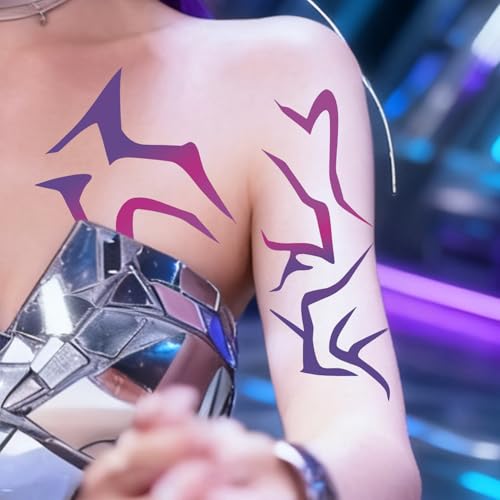 Rumi Cosplay Tattoos 8-Sheet Set Pink Purple Gradient Waterproof