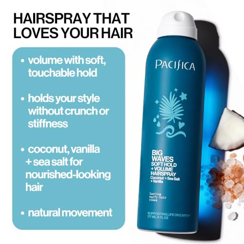 Pacifica Big Waves Coconut & Sea Salt Hair Texture Spray - Soft Hold, 6oz