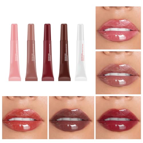 5-Piece Hydrating Lip Gloss Set - High Shine Jelly Finish