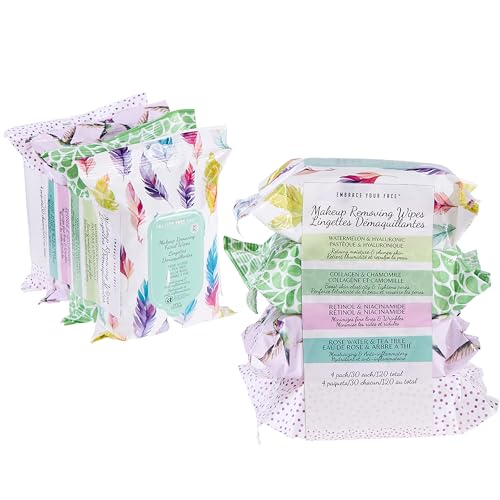 120pc Makeup Remover Wipes Variety Pack - 4 Nourishing Formulas