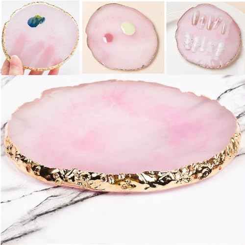 Resin Nail Art Palette with UV Gel Gradient Sponges Pens (White Handle, 4 Pcs Replacement Head), Nail Sponges for Ombre Double Head Brush for Nail Art Manicure DIY Tools