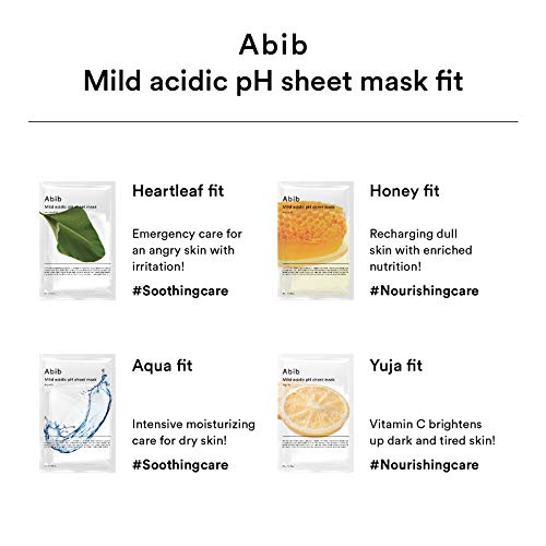 Abib Mild acidic pH sheet mask Heartleaf Fit 30ml (10pcs)