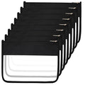 Teling 8 Pieces Clear Makeup Bags DIY Chenille Letter Pouch Clear Zipper Pouches Travel PVC Oxford Cloth Cosmetic Portable Waterproof Makeup Storage Bag Toiletry Snack Organizer for Women Girls, Black