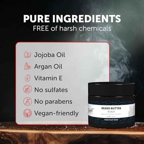 Detroit Grooming Co. Beard Butter for Men | Softens, Thickens & Hydrates with Safflower Oil & Shea Butter | Black Scent, 4oz